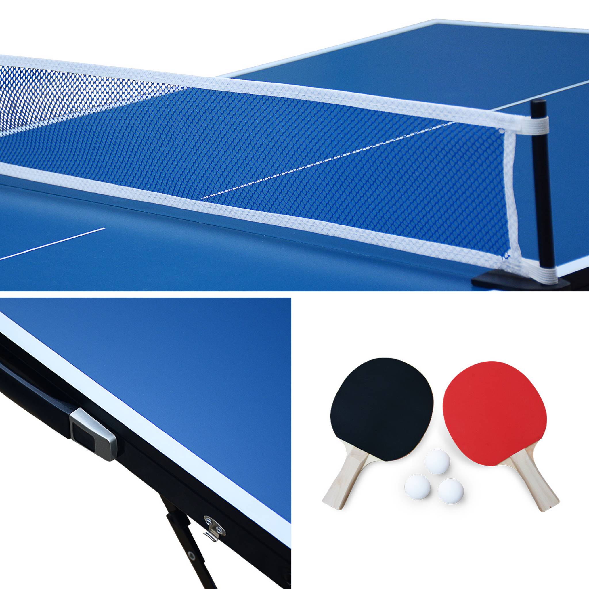 Mini table de ping pong intérieure pliante avec 4 raquettes et 6 balles MINI TABLE DE PING PONG INTÉRIEURE + RAQUETTES