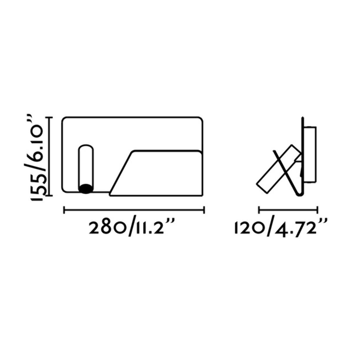 SUAU USB Lampe applique blanche avec lecteur droite
