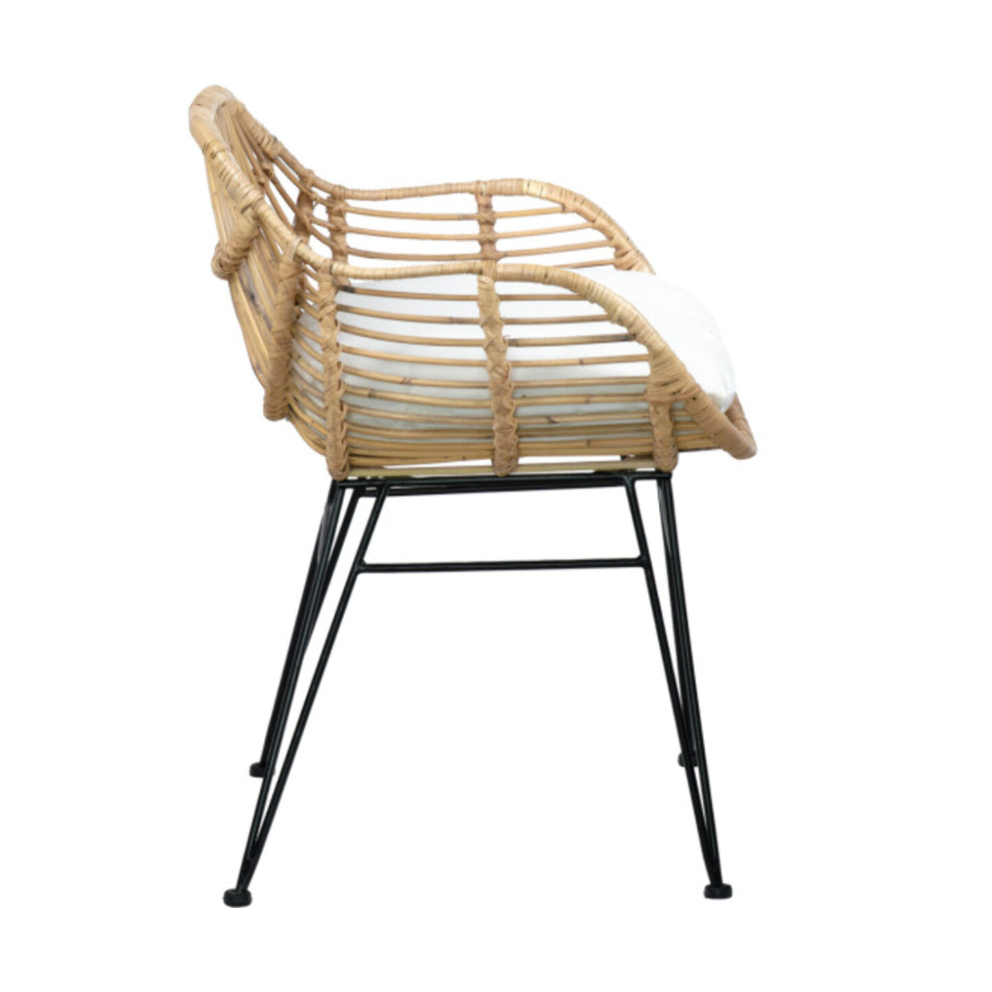 Fauteuil en rotin & pieds métal - RATTAN