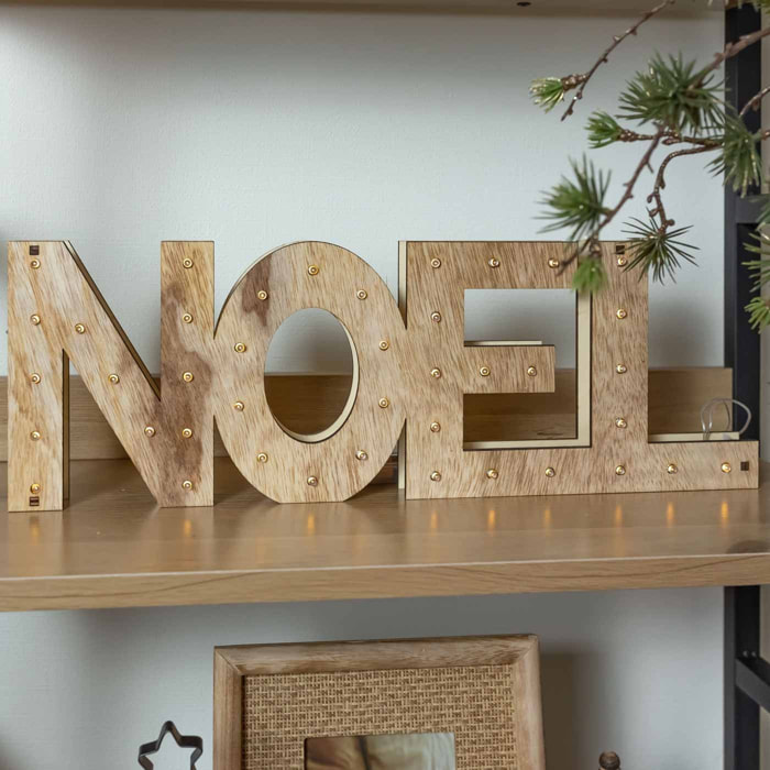 Letras noel ártekin madera led 44cm