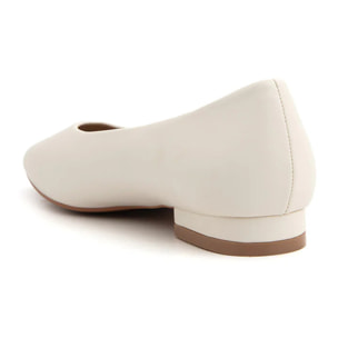 Ballerina minimal con scollo a cuore - BEIGE