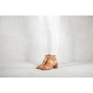Sandalias con tacón S976 RESTORED SKIN WOOD / TINTILLA color Wood