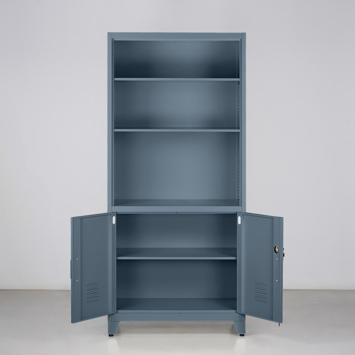 Armadio metallo semiaperto con serratura 85x45x190 cm ceruleo - Yumi