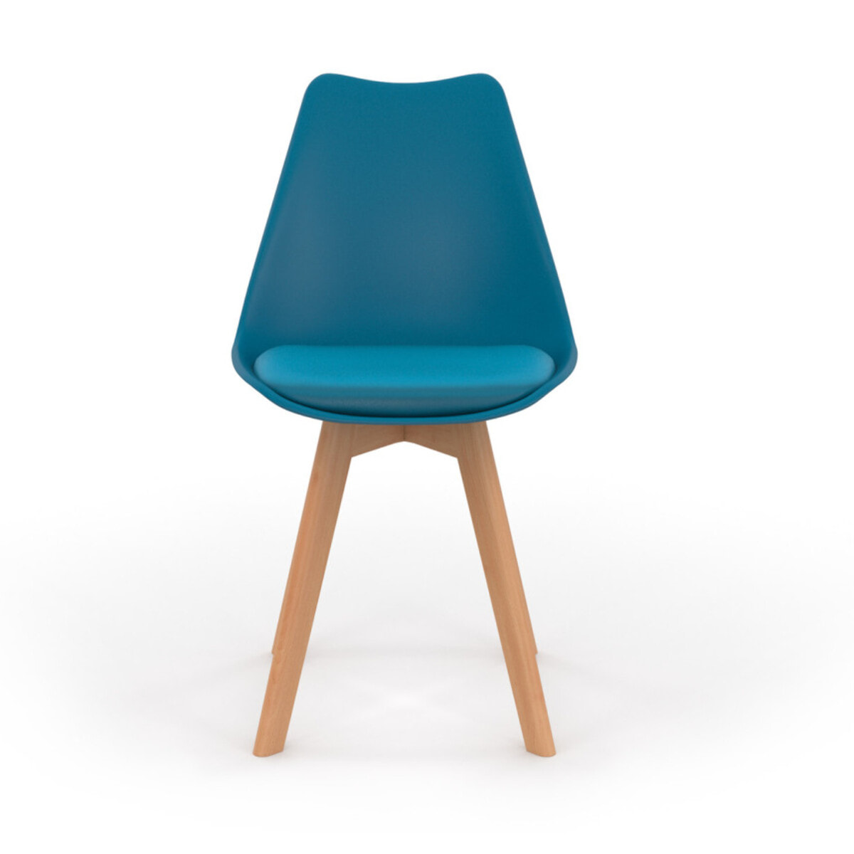 Chaises Nordia bleu canard pieds bois - lot de 2
