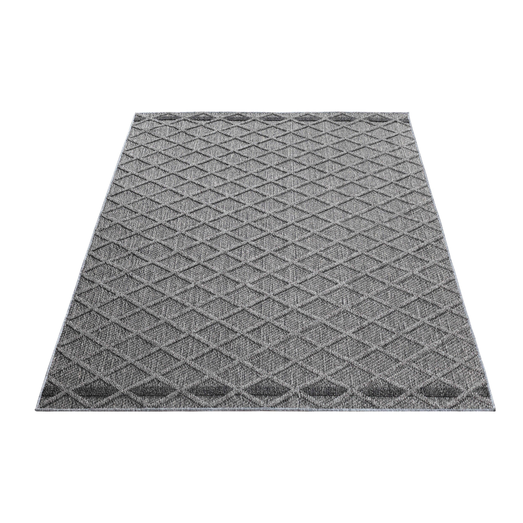 PATARA - Tapis intérieur/extérieur motif losange gris - PAT4953GRI