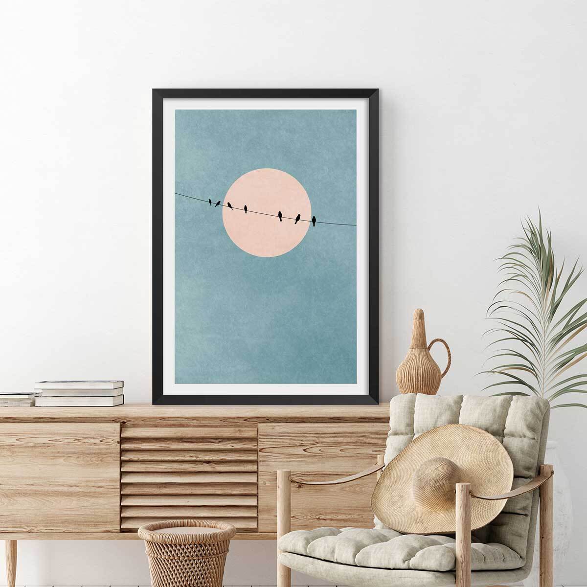 Affiche paysage Silence et gratitude Affiche + cadre en bois - Noir