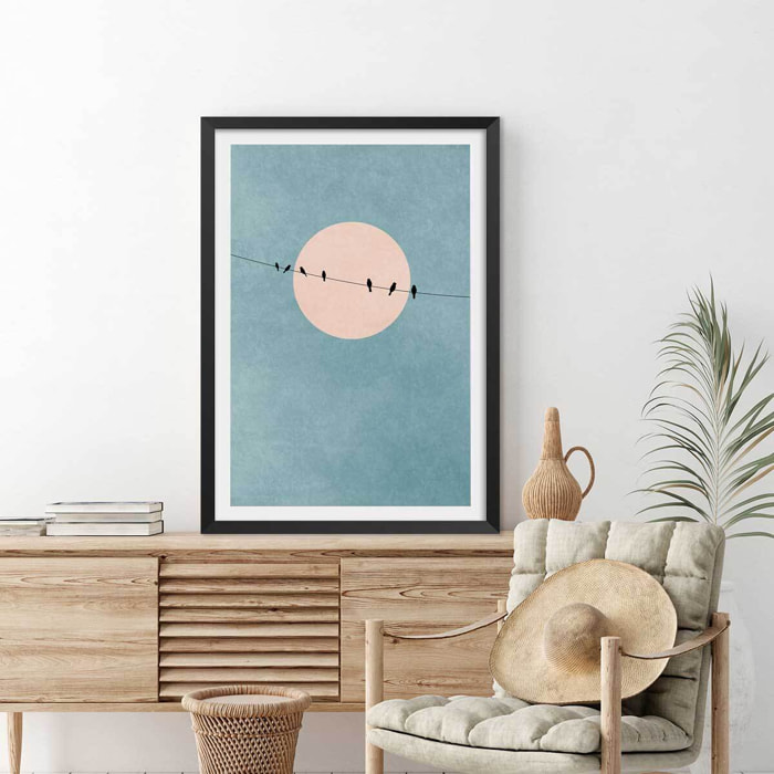 Affiche paysage Silence et gratitude Affiche + cadre en bois - Noir