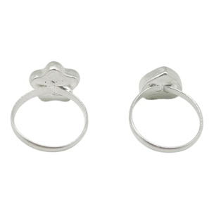 Pareja anillos Colors en plata 10µm y color rojo