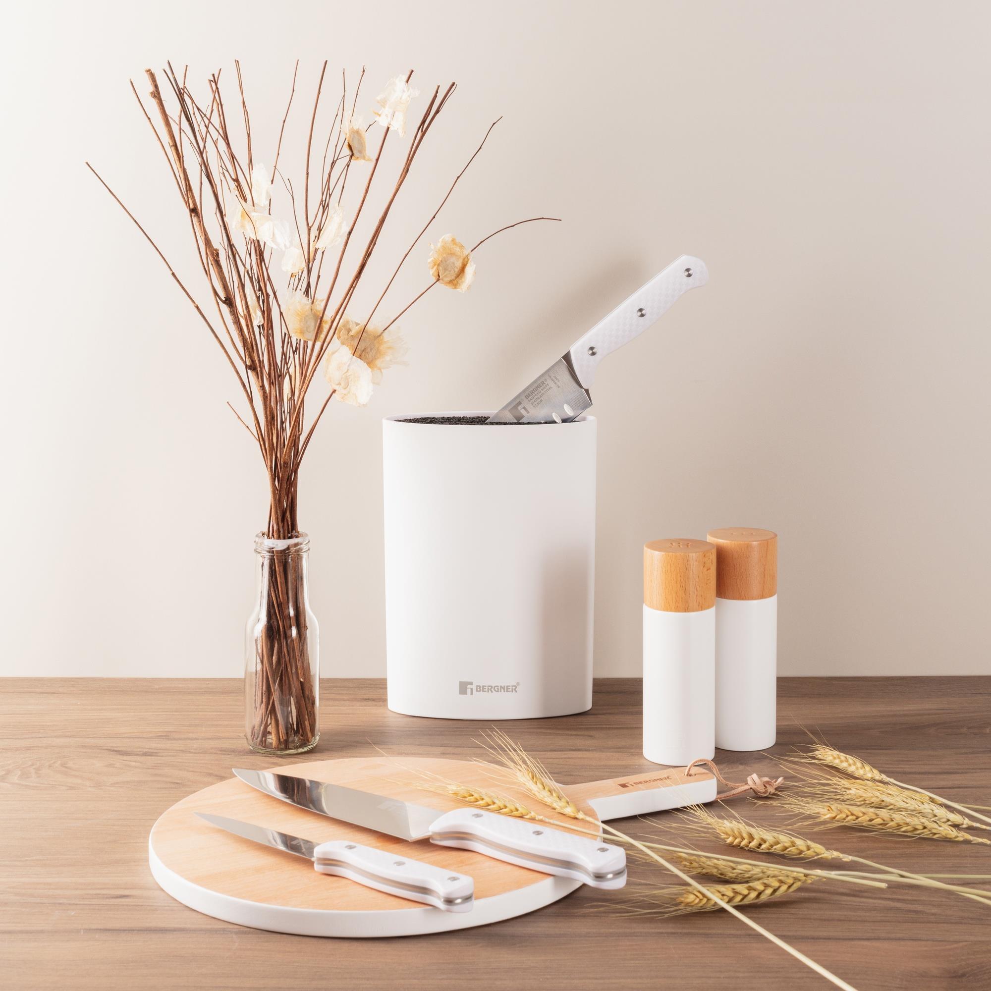 set de 3 cuchillos (chef + santoku + multiusos) con tacoma en acero inoxidable