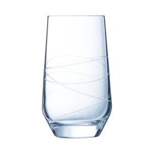 6 verres 40cl Abstraction - Cristal d'Arques - Verre ultra transparent moderne