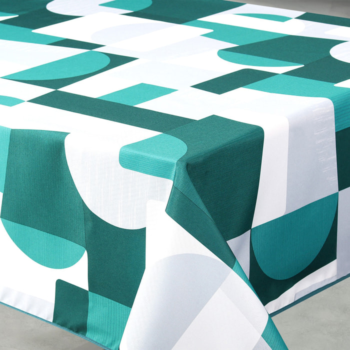 Nappe anti-tâche rectangulaire design géométrique - Vert