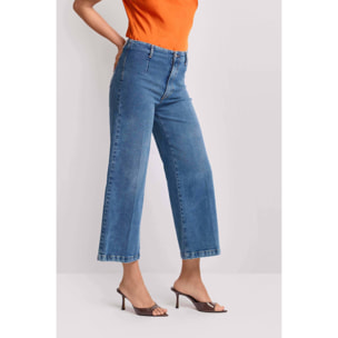 Kocca - Pantaloni in denim vita alta Donna, Denim