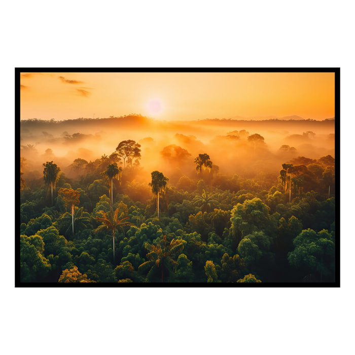 Affiche encadrée Panorama tropical lumineux Affiche + cadre en métal - Noir