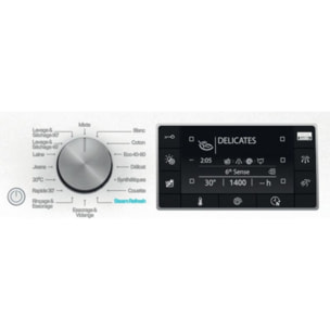 Lave linge séchant hublot WHIRLPOOL FFDB1174489BVFR - 11/7 kg - 1400 tr/min - Classe C - Moteur induction