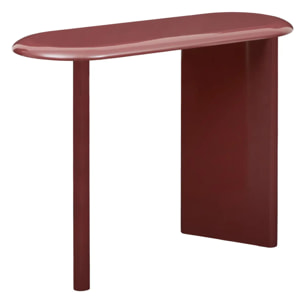 Console ovale Douglas 40x100cm bordeaux finition laquée brillante