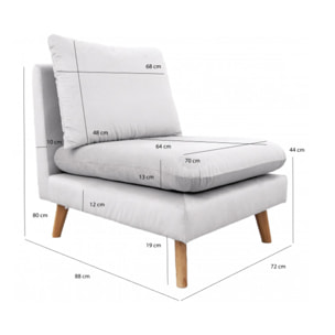 Chauffeuse en tissu velours pour canapé modulable - GARY