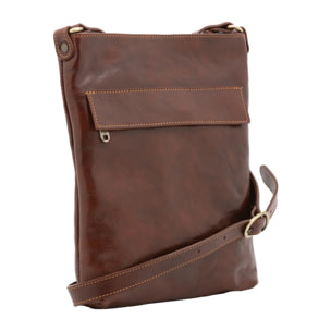Borsa a tracolla uomo in vera pelle - Modello False - Made in Italy - 26.0 x 34.0 x 5.0 cm
