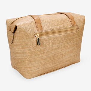 Bolso shopper tostado con cremallera