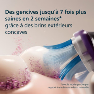 Brossette dentaire PHILIPS Sonicare lot de 4 -  HX9054/88 black Gum Care- soin des gencives G3