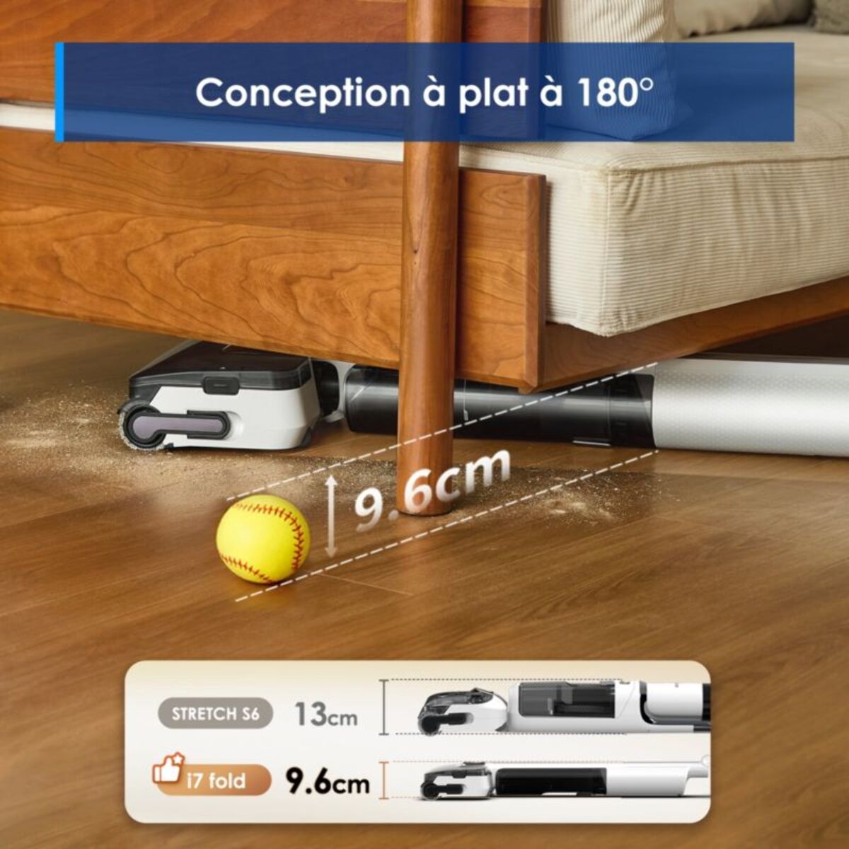 Aspirateur laveur TINECO Floor One I7 Fold Premium Blanc