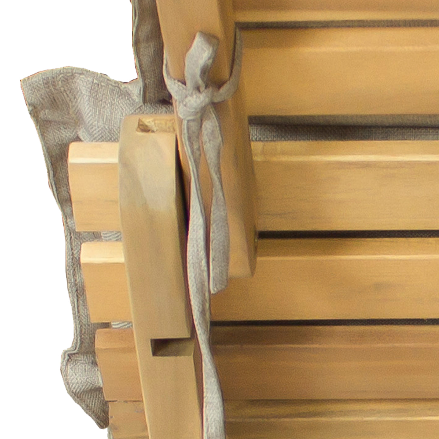Bain de soleil pliant en acacia KOMODO - coussin sable