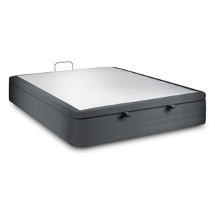 Sommier Coffre en velours chic - Grand coffre et ouverture facile - Montage rapide, adapté à tous les matelas - Hauteur Totale de 39cm - Finition élégante - 2 places