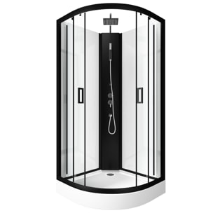 Cabine de douche LIFT UP BLACK 1/4 de cercle 85x85x235cm