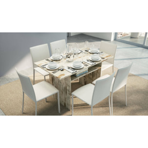 Consolle allungabile Agrippino, Tavolo da pranzo con apertura a libro, Consolle multiuso allungabile, 100% Made in Italy, 120x70h75 cm, Vintage