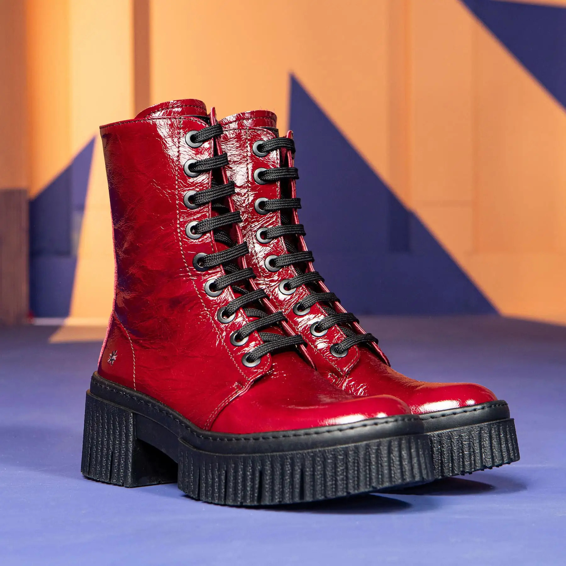 Botines con tacón 1375 PATENT FLASH BLACK/YORK color Black