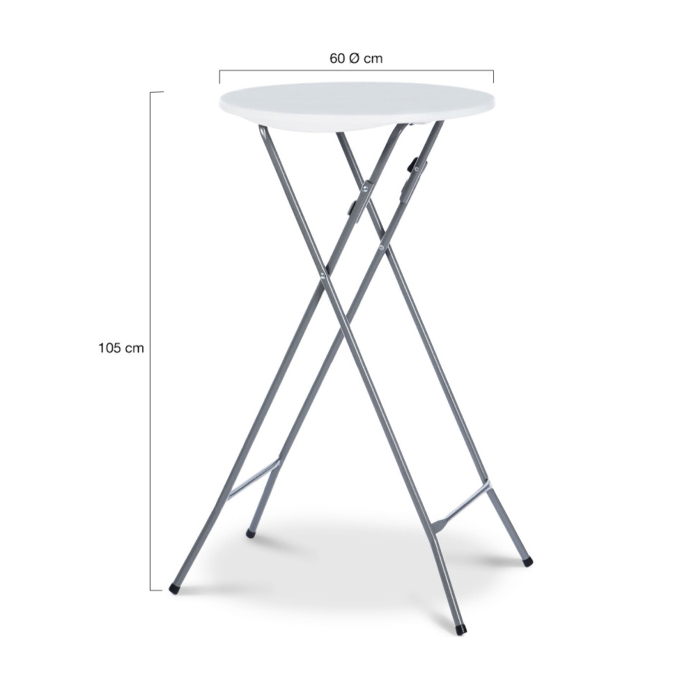 Tables hautes de réception pliantes 105cm + housses noires - lot de 2