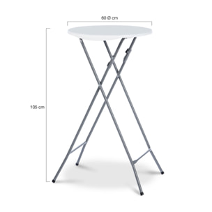 Tables hautes de réception pliantes 105cm + housses noires - lot de 2