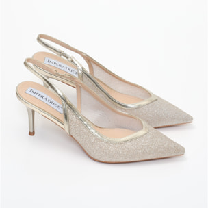 Dècolletè in simil pelle brillantinati