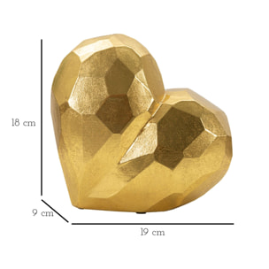 VASO HEART GOLD CM 19X9X18