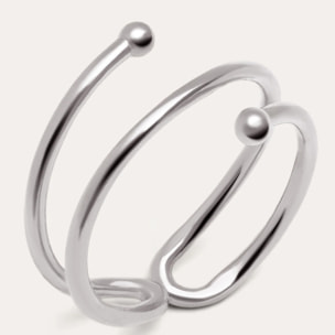 Anillo Double Dot Plata