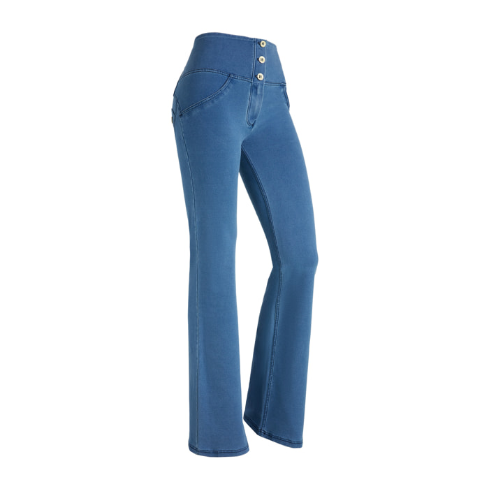 Jeggings push up WR.UP® flare vita alta in cotone organico