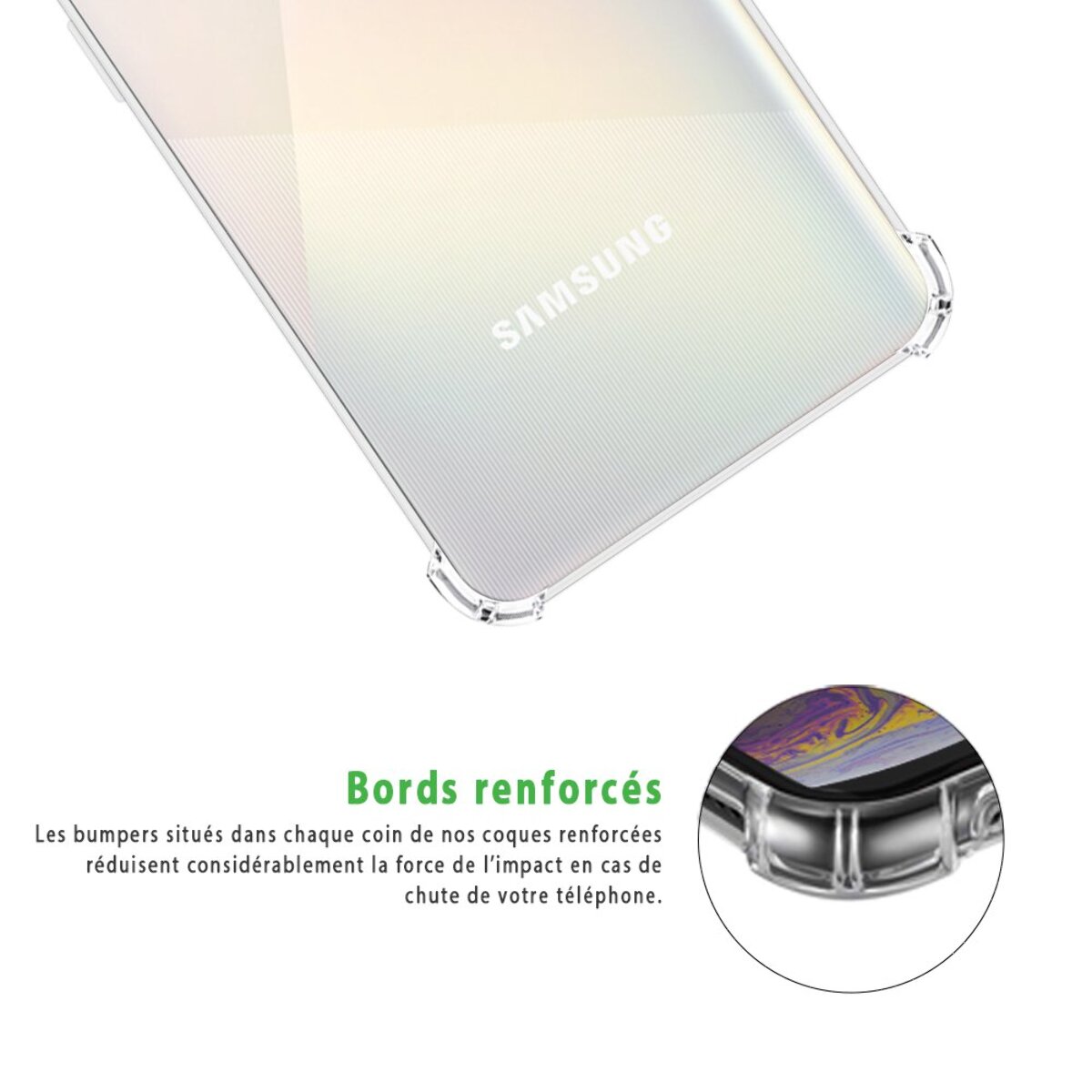 Coque Samsung Galaxy A21s Antichoc Silicone + 2 Vitres en verre trempé Protection écran