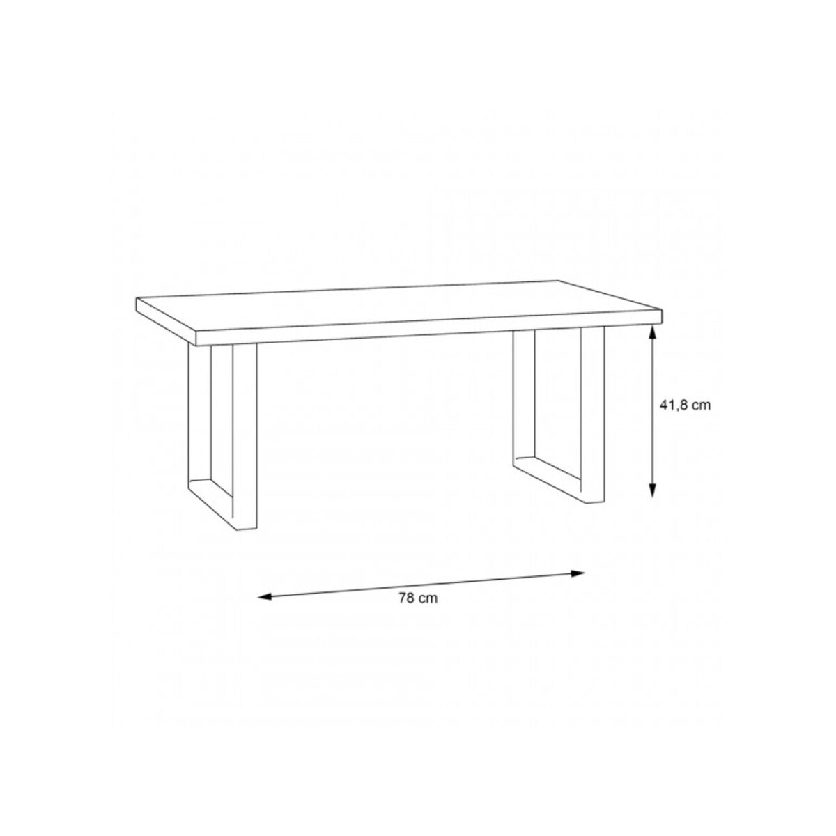 Table basse L.110 cm en bois effet chêne et noir - YAL