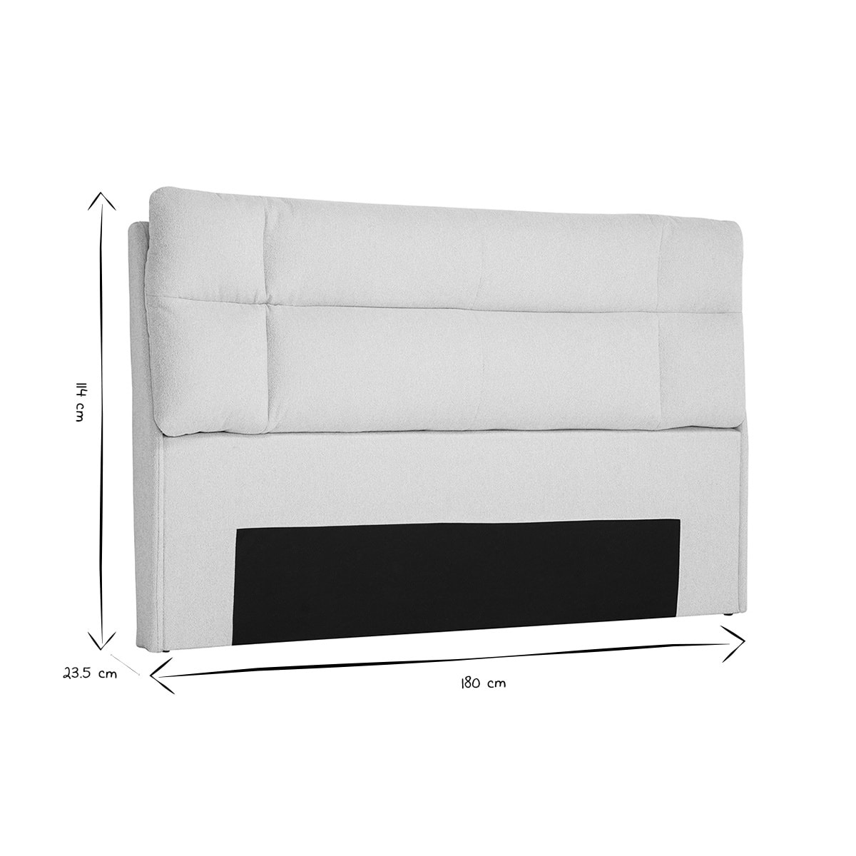 Tête de lit en tissu texturé beige L160 cm HONO
