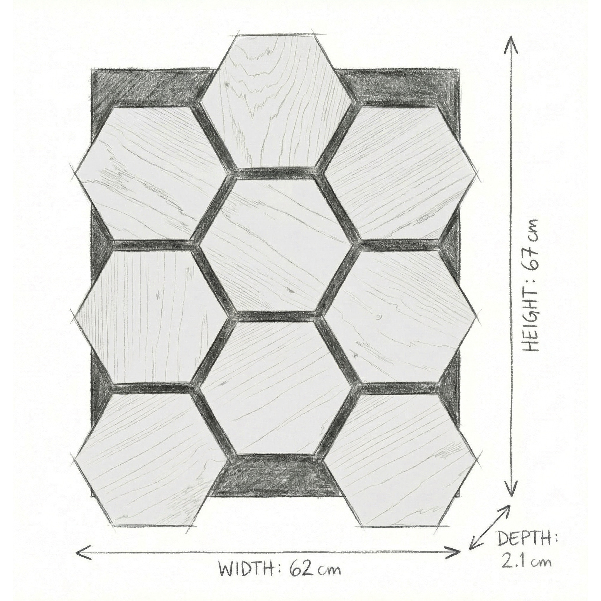 Panneau acoustique mural d'intérieur 62x76 cm en MDF sur feutre polyester, décor chêne clair, 0,47 m2 (SATAKUPANLOTHEX)