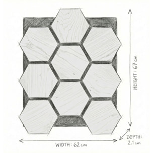 Panneau acoustique mural d'intérieur 62x76 cm en MDF sur feutre polyester, décor chêne clair, 0,47 m2 (SATAKUPANLOTHEX)