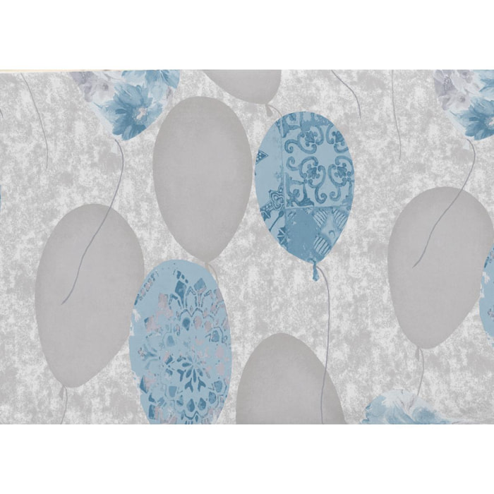 Telo Arredo Multiuso Copritutto 100% Cotone Palloncini Azzurro