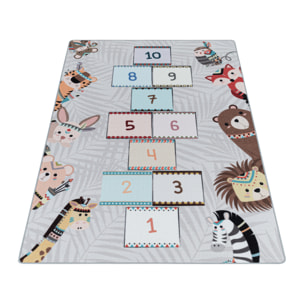 PLAY - Tapis enfant marelle gris - PLA2903GRI