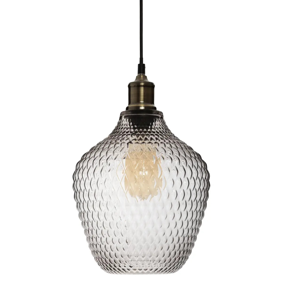 Suspension "Omaha" verre fumé D22cm