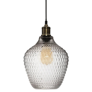 Suspension "Omaha" verre fumé D22cm