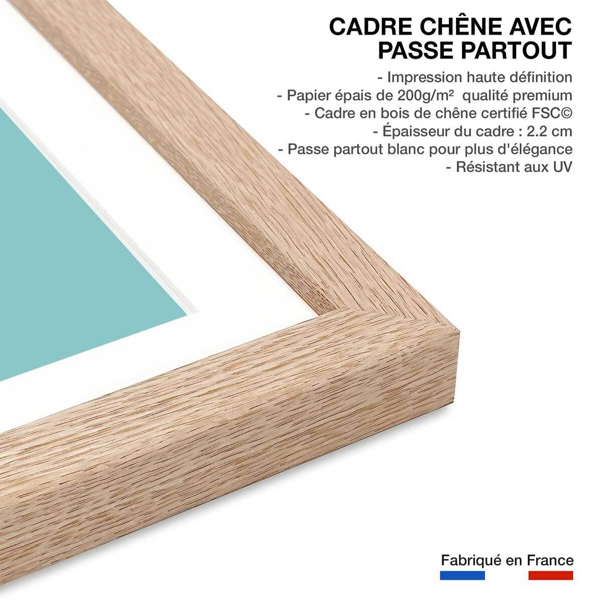 Affiche enfant panda walk  Affiche sous cadre bois