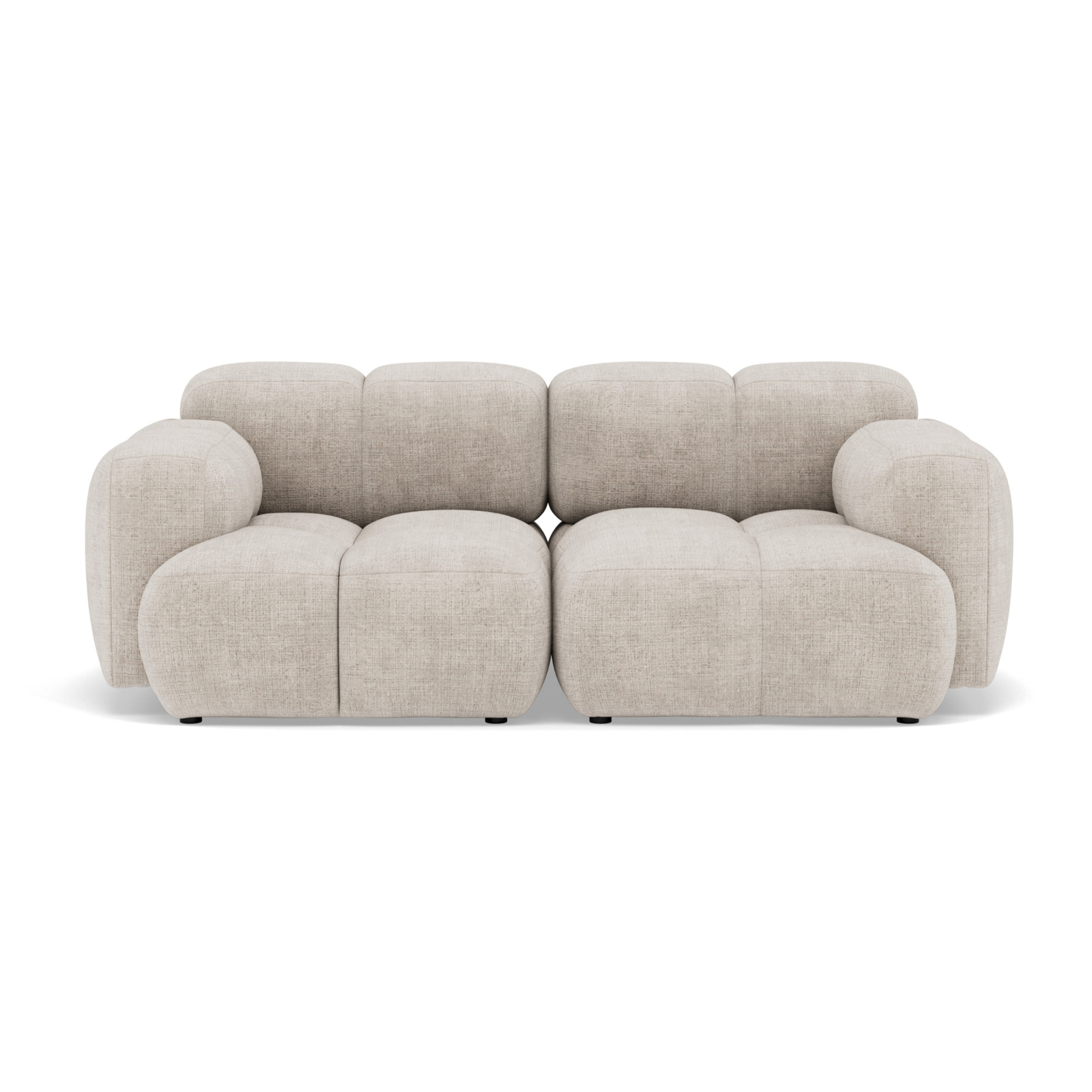 Grace - canapé modulable 2 places en velours texturé - Beige