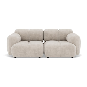 Grace - canapé modulable 2 places en velours texturé - Beige