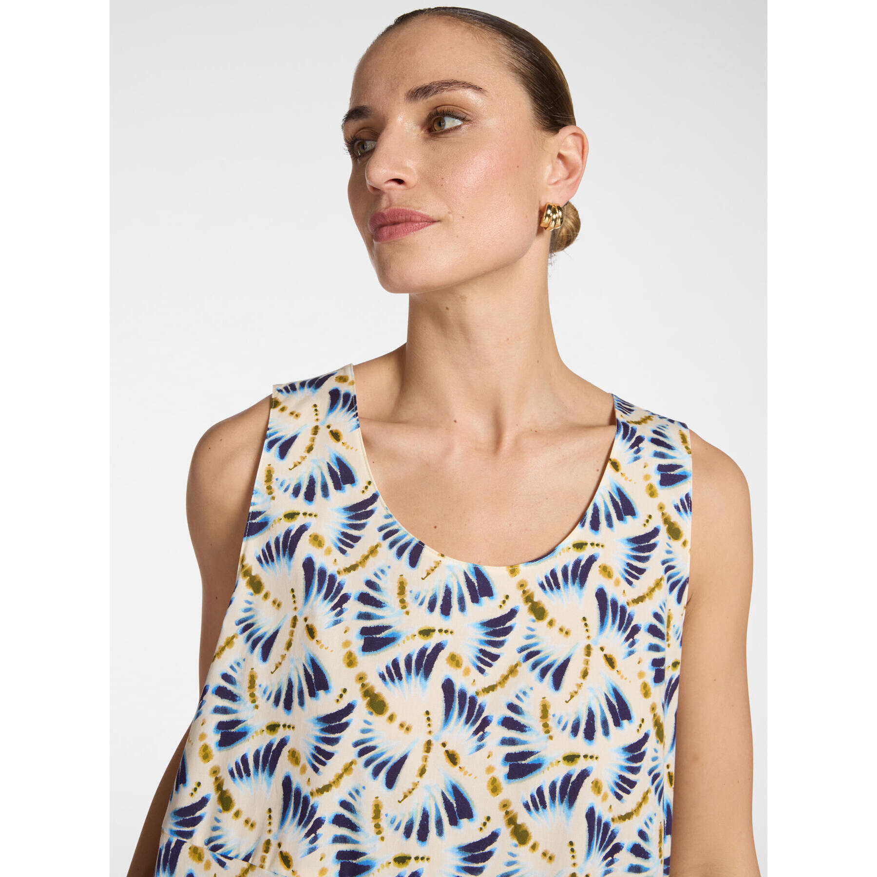 Elena Mirò - Vestido largo estampado - Azul