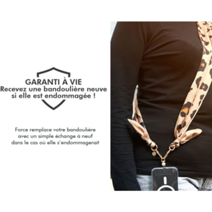 Bandoulière FORCE CASE Bandoulière foulard Léopard beige