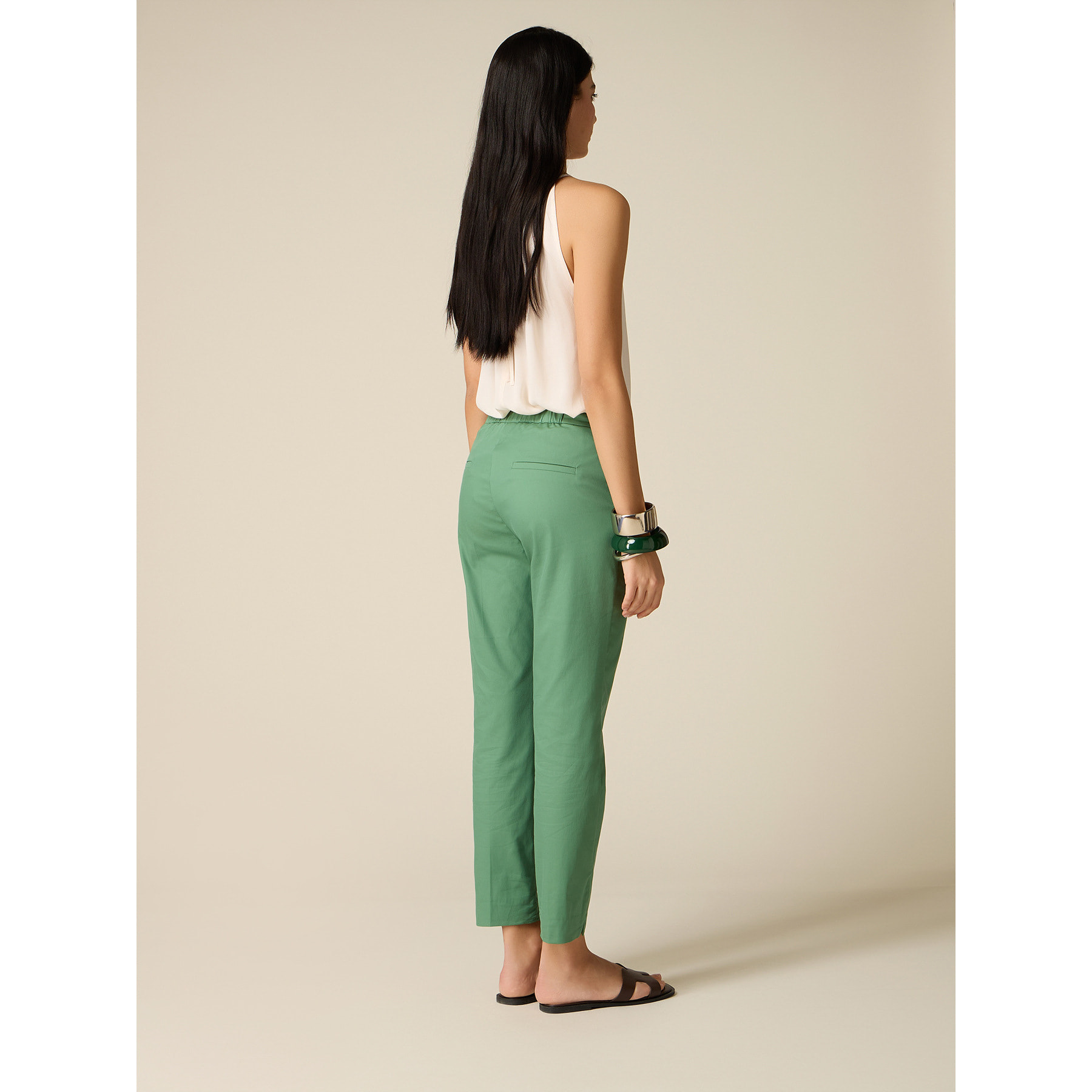 Oltre - Pantalones chinos de algodón - Verde